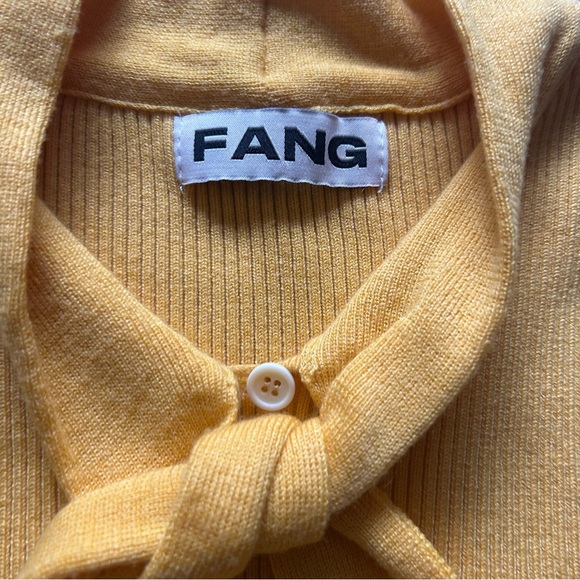 SOLD—FANG NYC Unisex Bow Knit Tank in Yellow - Picture 5 of 7